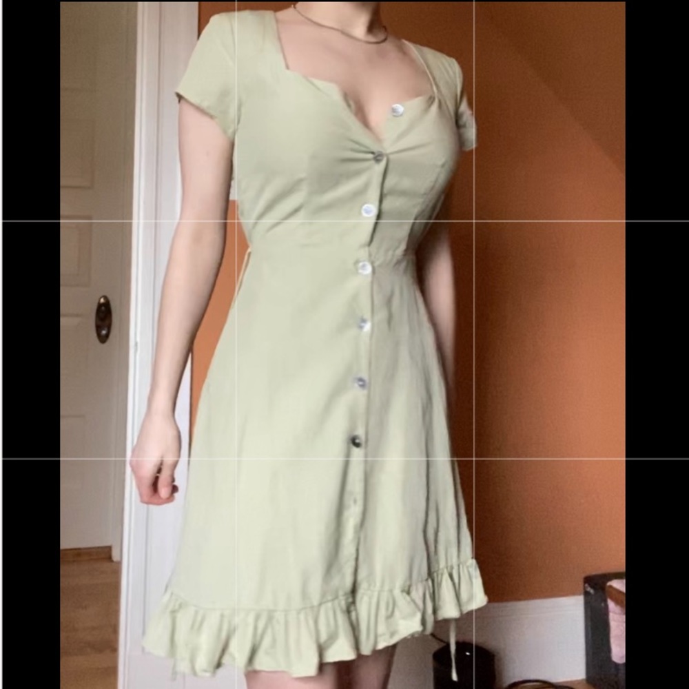 &otherstories mini sage green xs short sleeve